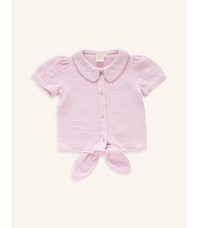 Navy Natural Faye Blouse Pink Mousseline