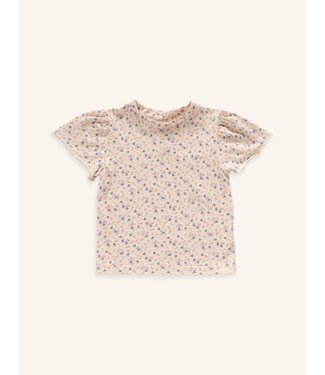 Navy Natural Ruffle Top Spring Blossom