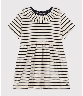 Petit Bateau GESTREEPTE JURK MET KORTE MOUWEN