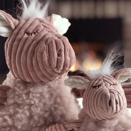 HuggleHounds Penelope Pig HuggleFleece FlufferKnottie , stevig duurzaam speelgoed
