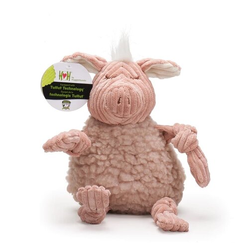 HuggleHounds Penelope Pig HuggleFleece FlufferKnottie , stevig duurzaam speelgoed