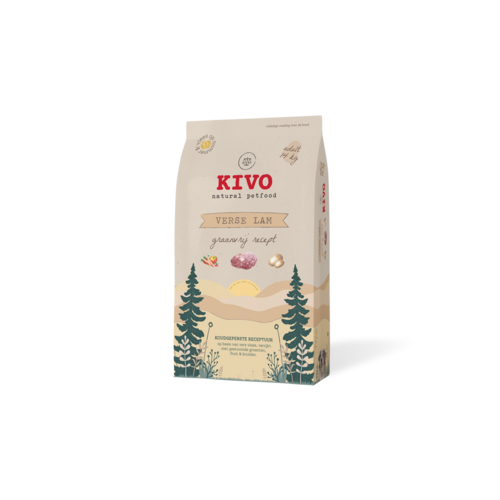 KIVO Gedroogde Lam, koudgeperste glutenvrij en graanvrije koudgeperste brokken