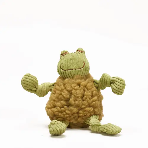 HuggleHounds Fiona Frog HuggleFleece FlufferKnottie , stevig duurzaam speelgoed