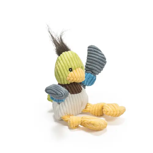 HuggleHounds Dilly Duck Knottie , stevig duurzaam speelgoed