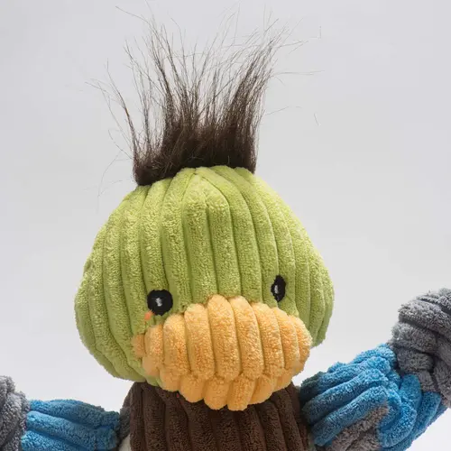 HuggleHounds Dilly Duck Knottie , stevig duurzaam speelgoed