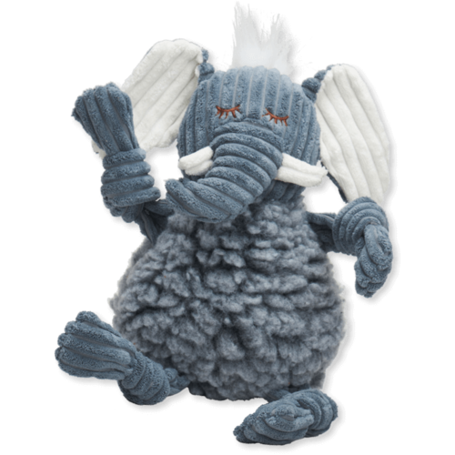 HuggleHounds Ellamae Elephant HuggleFleece FlufferKnottie , stevig duurzaam speelgoed