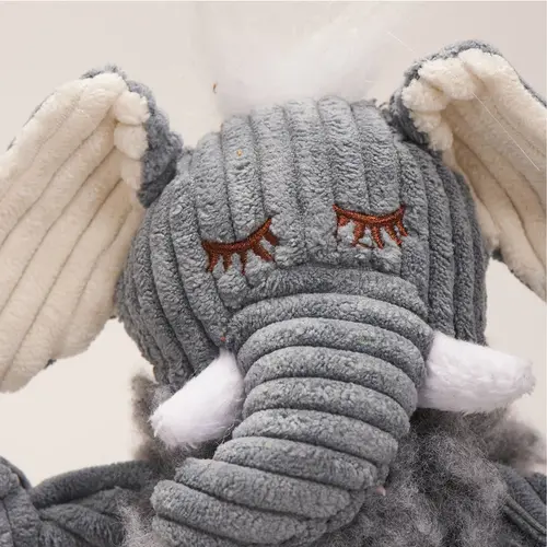 HuggleHounds Ellamae Elephant HuggleFleece FlufferKnottie , stevig duurzaam speelgoed