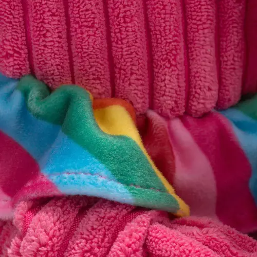 HuggleHounds Rainbow Elephant Knottie, stevig duurzaam speelgoed