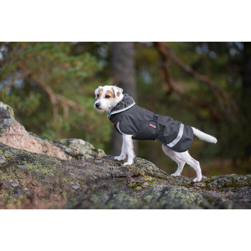 Pomppa PerusPomppa Graphite,  gevoerde lichtgewicht regenjas voor de hond Pomppa PerusPomppa Graphite,  gevoerde lichtgewicht regenjas voor de hond