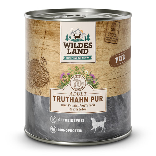 Wildes Land Kalkoen PURE 800 gram Wildes Land Kalkoen PURE 800 gram