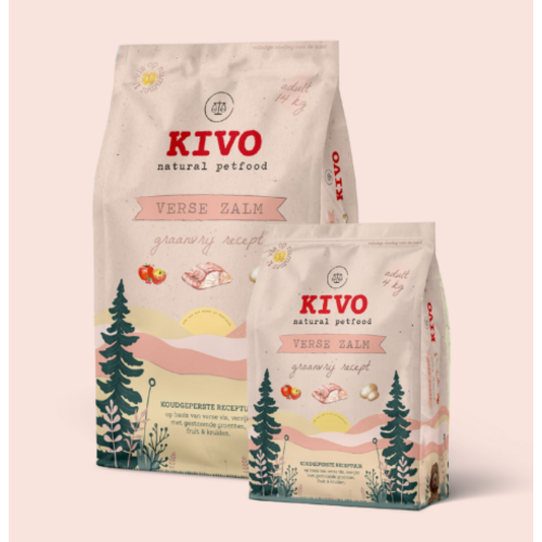 KIVO Verse zalm, koudgeperst glutenvrij en graanvrije brok