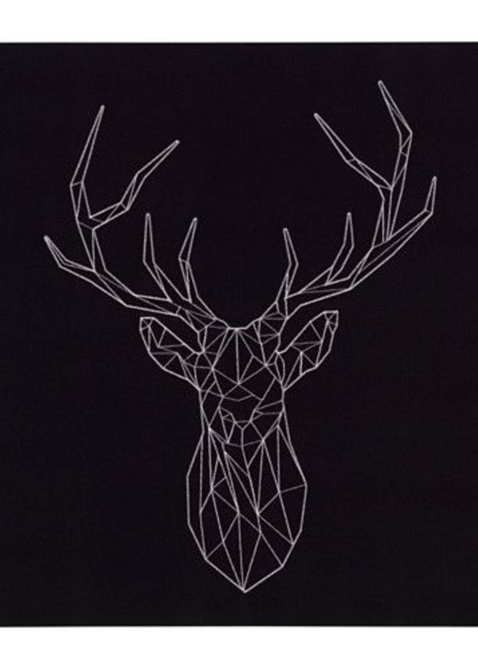 Black and white canvas of a deer