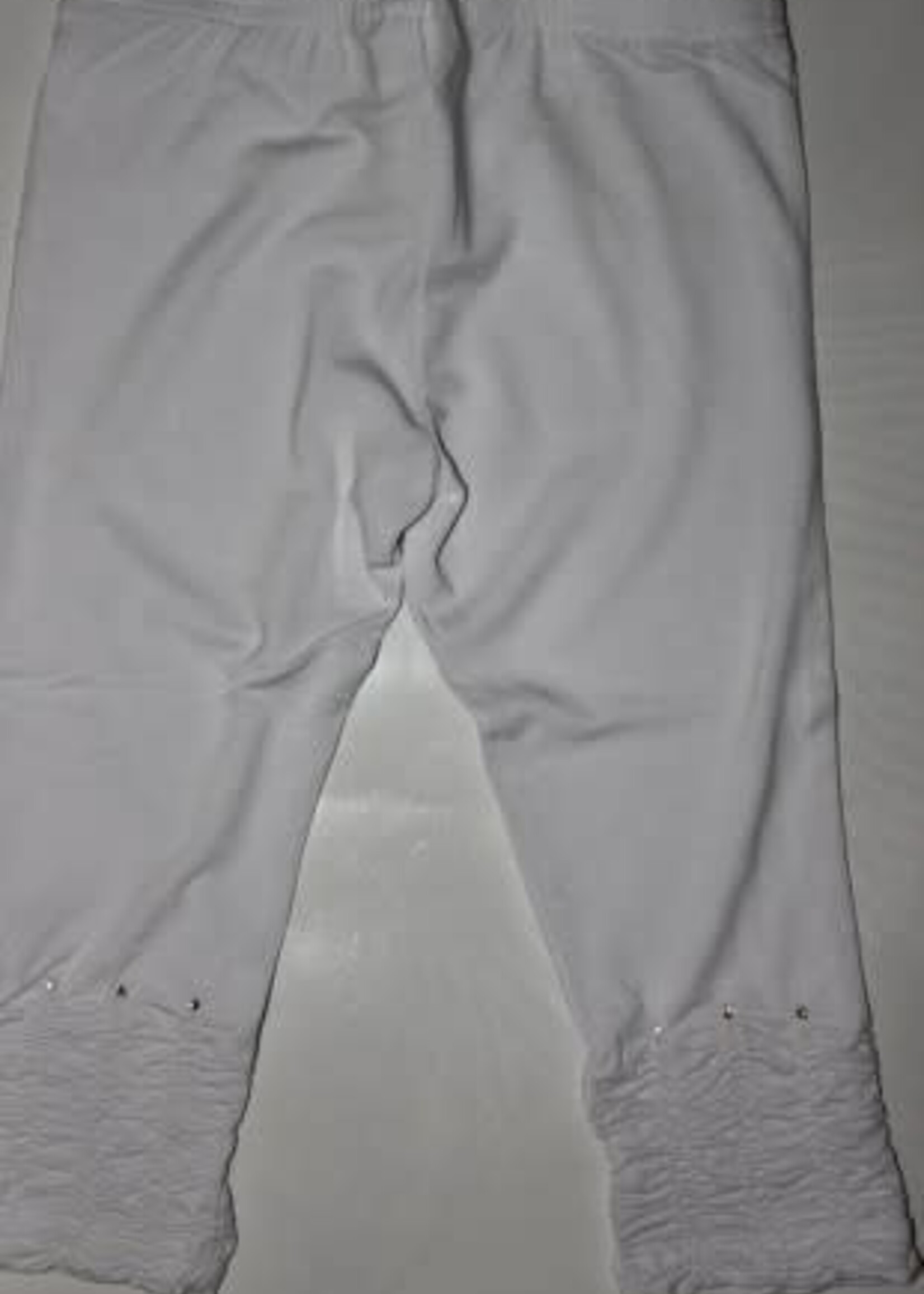 IDO Ido Legging wit gerimpeld met strasteentjes