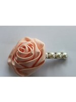 Villa Rose Roos satijn zalm op parelknip