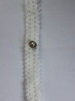 Villa Rose Haarband  wit  kanten met nostalgisch knoopje