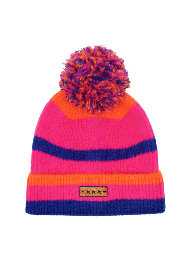 Amaya Pom Pom Hat - Multi Neon