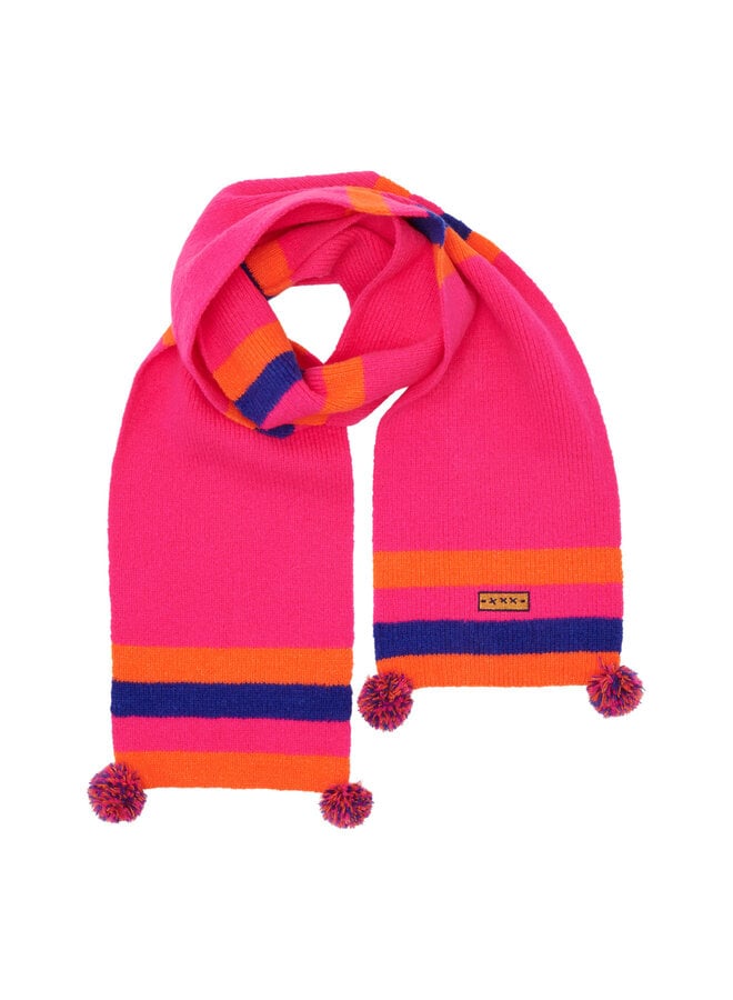 Amaya Pom Pom Scarf – Multi Neon