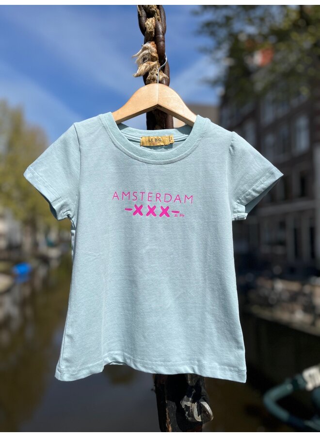 Amsterdam T-shirt s/slv  - Powder Blue