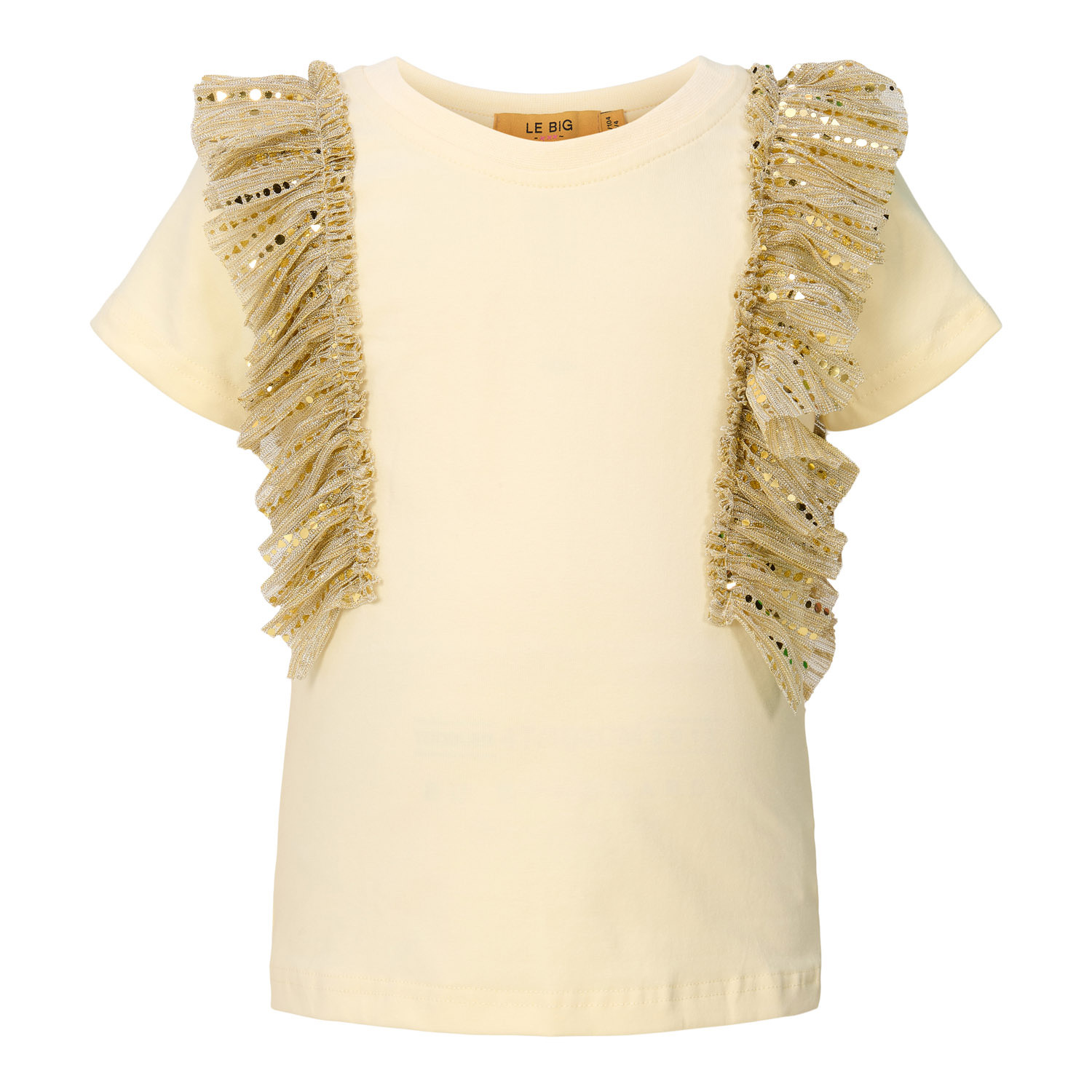 gold ruffle top