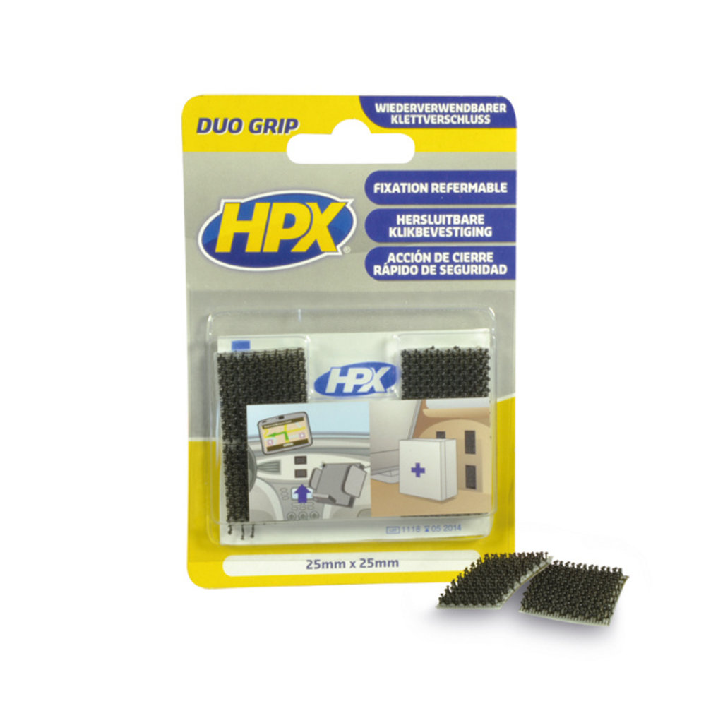 HPX HPX Duo Grip Hersluitbare Klikbevestiging 25mm x 25mm HPX HPX Duo Grip Hersluitbare Klikbevestiging 25mm x 25mm