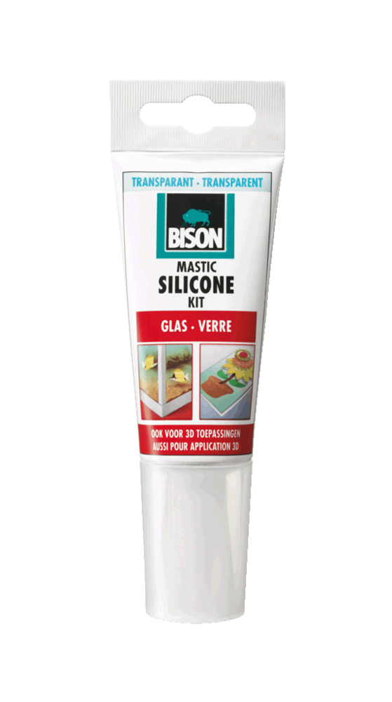Bison Bison Siliconenkit Glas Transparant 60ML Tube Bison Bison Siliconenkit Glas Transparant 60ML Tube