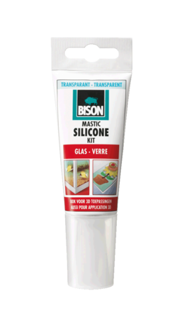 Bison Bison Siliconenkit Glas Transparant 60ML Tube Bison Bison Siliconenkit Glas Transparant 60ML Tube