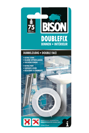 Bison Bison Doublefix Binnen Rol 1,5m x 19mm