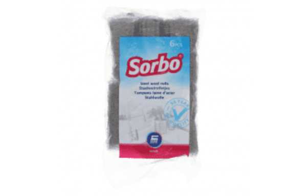 Sorbo Sorbo Staalwolspons 6st Sorbo Sorbo Staalwolspons 6st
