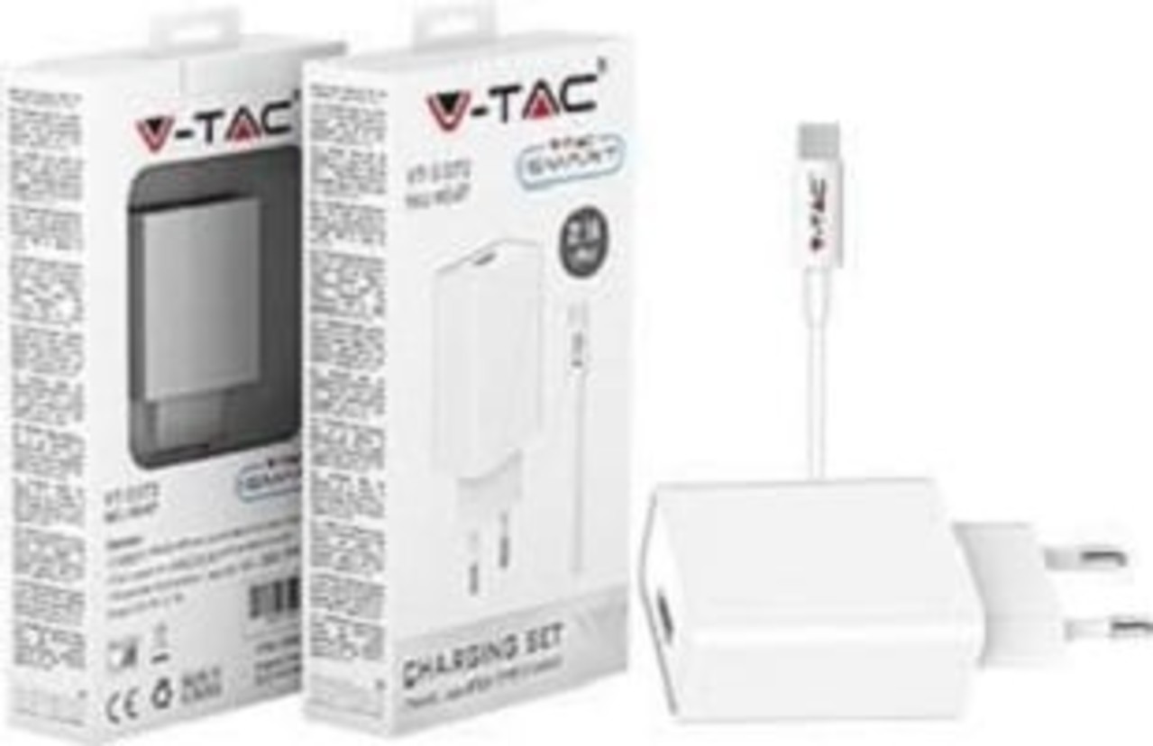 V-tac V-Tac USB-C lader 2.1a wit V-tac V-Tac USB-C lader 2.1a wit