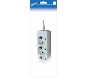 Stekkerdoos 3-voudig 1.5m snoer wit Stekkerdoos 3-voudig 1.5m snoer wit