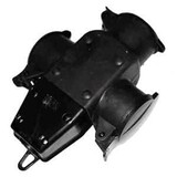 EDM EDM Drieweg hangkoppeling rubber IP44 EDM EDM Drieweg hangkoppeling rubber IP44