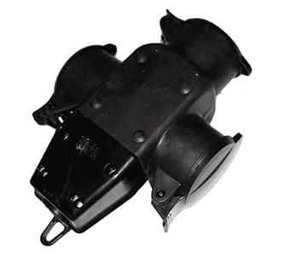 EDM EDM Drieweg hangkoppeling rubber IP44 EDM EDM Drieweg hangkoppeling rubber IP44