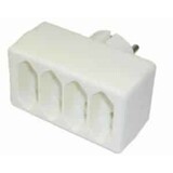 Vierwegstekker Euro Wit