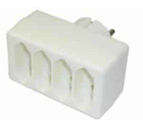 Vierwegstekker Euro Wit Vierwegstekker Euro Wit