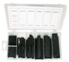 Assortiment doos Krimpkous zwart 127 delig Assortiment doos Krimpkous zwart 127 delig