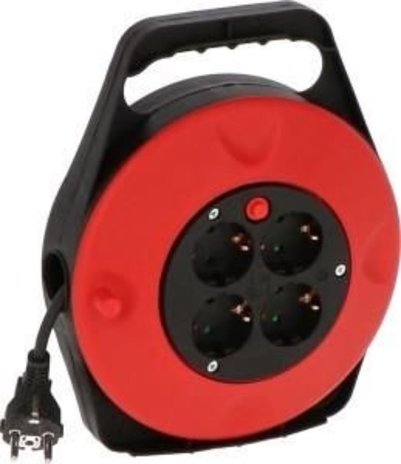 Kabelbox met 10 meter PVC snoer 3x1Qmm Kabelbox met 10 meter PVC snoer 3x1Qmm