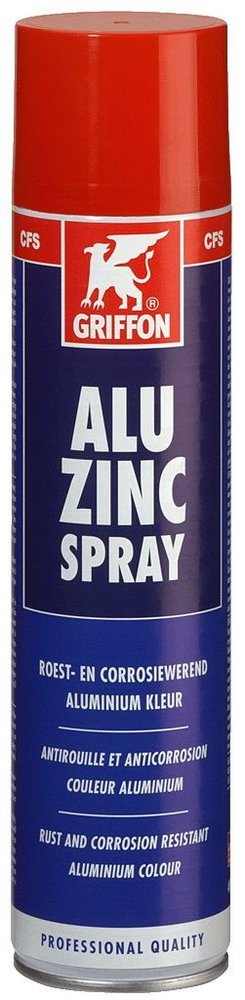 Griffon Griffon alu zinkspray glanzend 400ml Griffon Griffon alu zinkspray glanzend 400ml