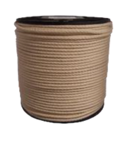 Chris Muller Touw Katoenkoord - gevlochten met kern - ecru (natuurvezel) - 2mm - 100 meter