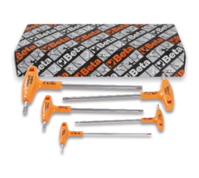 Beta Beta 96TINOX/S5 - 5-delig set haakse stiftsleutels met handgreep vervaardigd uit roestvast staal Beta Beta 96TINOX/S5 - 5-delig set haakse stiftsleutels met handgreep vervaardigd uit roestvast staal