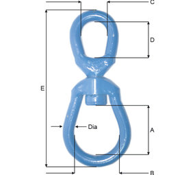 Blue Line BMM Wartel met RVS midden stuk - CTH groot oog lichtblauw Blue Line BMM Wartel met RVS midden stuk - CTH groot oog lichtblauw