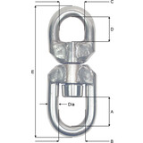 Blue Line BMM Wartel RVS met vaste ogen Blue Line BMM Wartel RVS met vaste ogen