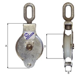 Blue Line Blueline Blokken KT gegalvaniseerd met nylon schijf Blue Line Blueline Blokken KT gegalvaniseerd met nylon schijf