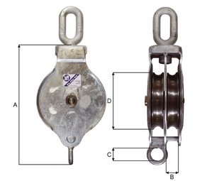 Blue Line Blueline Blok KT1 dubbelschijf gegalvaniseerd Blue Line Blueline Blok KT1 dubbelschijf gegalvaniseerd