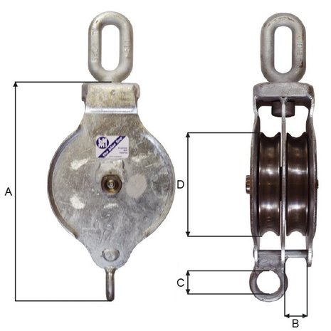 Blue Line Blueline Blok KT1 dubbelschijf gegalvaniseerd Blue Line Blueline Blok KT1 dubbelschijf gegalvaniseerd