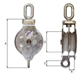 Blue Line Blueline Blok gegalvaniseerd KT2D dubbel nylon schijf Blue Line Blueline Blok gegalvaniseerd KT2D dubbel nylon schijf