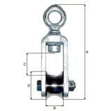 Blue Line Blueline Rollerblok gegalvaniseerd Blue Line Blueline Rollerblok gegalvaniseerd