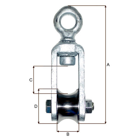 Blue Line Blueline Rollerblok gegalvaniseerd Blue Line Blueline Rollerblok gegalvaniseerd