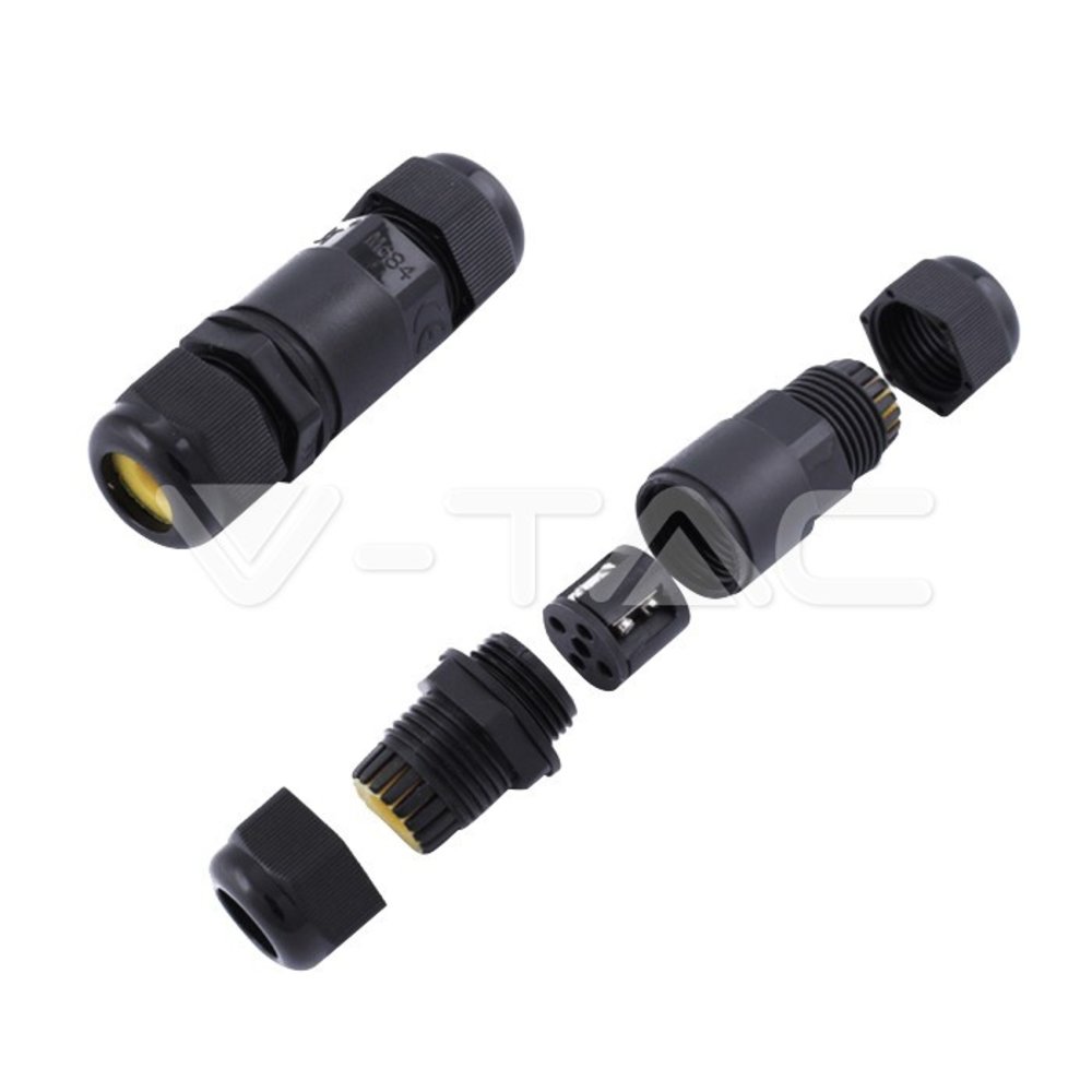 V-tac Waterdicht zwart aansluitblok 5-9 mm IP68 V-tac Waterdicht zwart aansluitblok 5-9 mm IP68