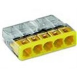 Wago Wago Lasklem 5x0.5-2.2mm trans/geel - per stuk Wago Wago Lasklem 5x0.5-2.2mm trans/geel - per stuk