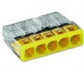 Wago Wago Lasklem 5x0.5-2.2mm trans/geel - per stuk Wago Wago Lasklem 5x0.5-2.2mm trans/geel - per stuk